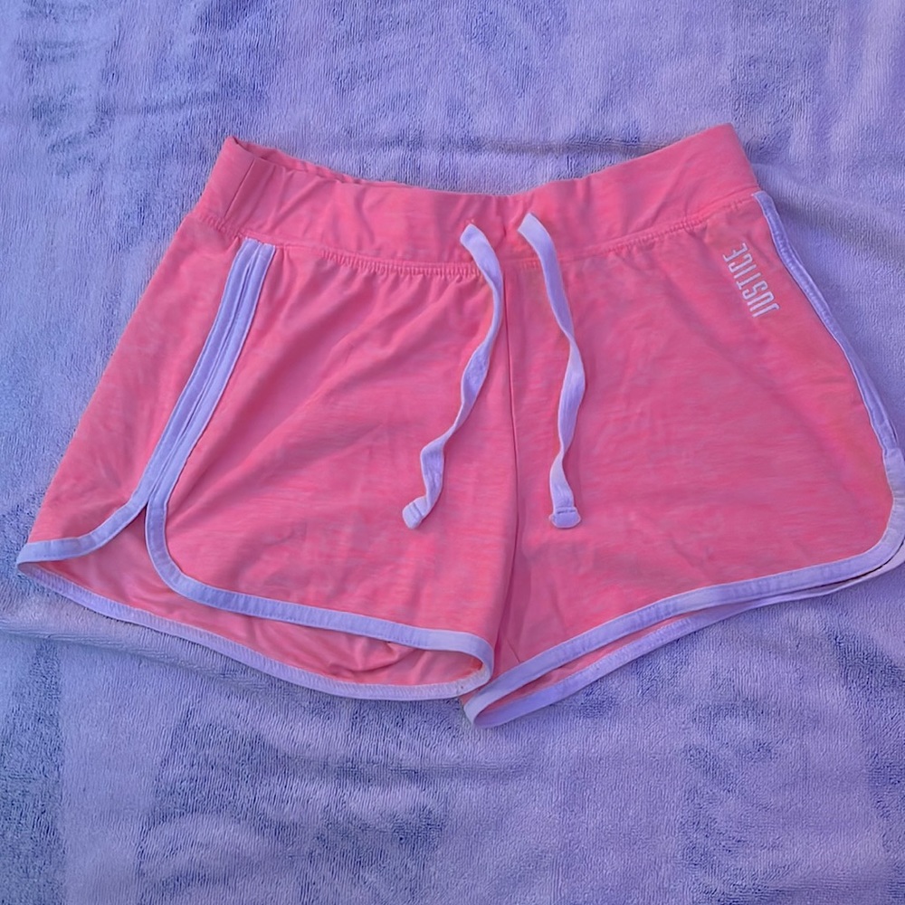 Pink justice shorts girls size 12 like new